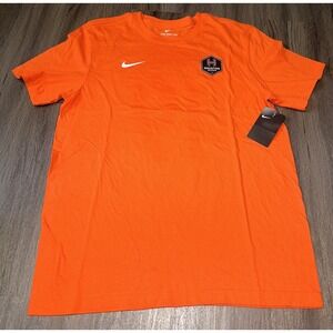 Houston Dash Shirt Mens medium Orange Short Sleeve Nike Graphic Tee Soccer Mewis